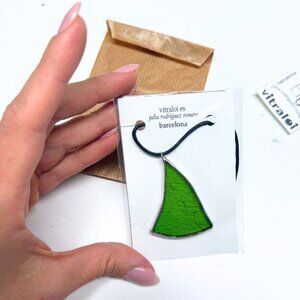 Vitraloi Barcelona Green Stained Glass Pendant Necklace - Handmade Spain